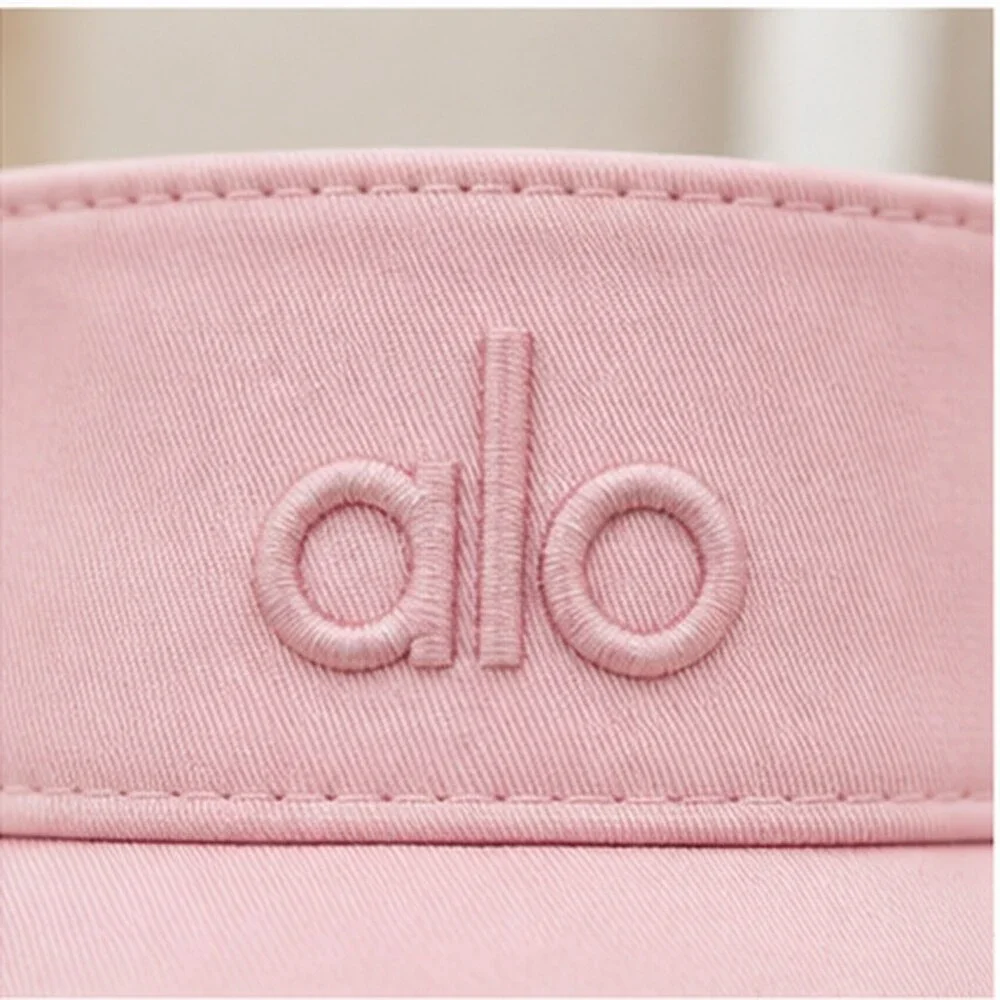 ALO Yoga Pink Athleisure Open Top Visor Hat Logo